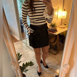 Zara medium sized crew neck top with flared sleeves.